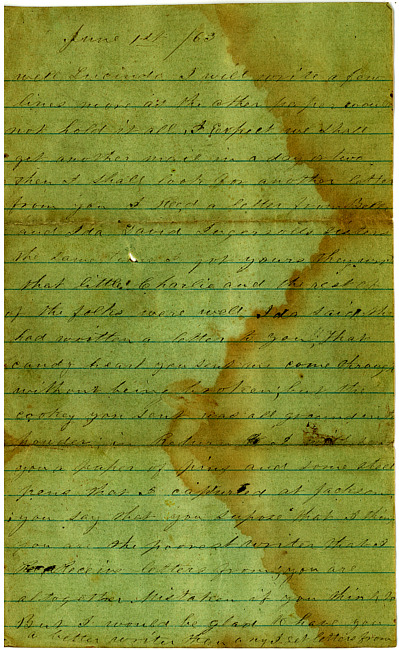 Thomas J. Davis Letter : June 1, 1863