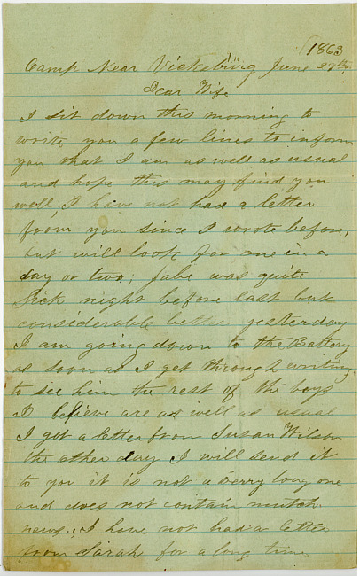 Thomas J. Davis Letter : June 29, 1863