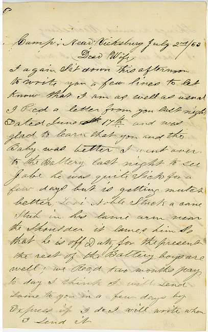 Thomas J. Davis Letter : July 2, 1863