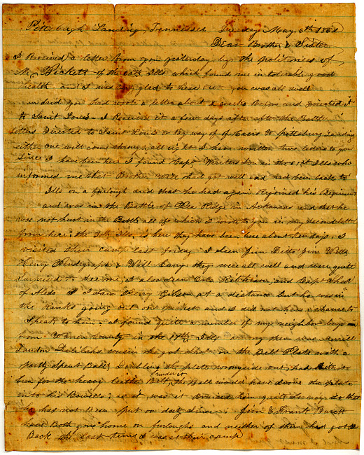 Thomas J. Davis Letter : May 6, 1862