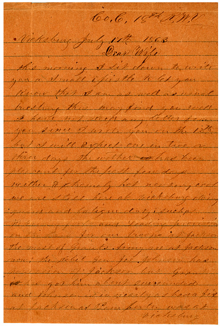 Thomas J. Davis Letter : July 17, 1863