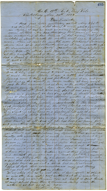 Thomas J. Davis Letter : August 24, 1863
