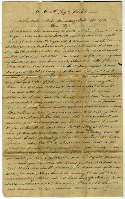 Thomas J. Davis Letter : October 11, 1863