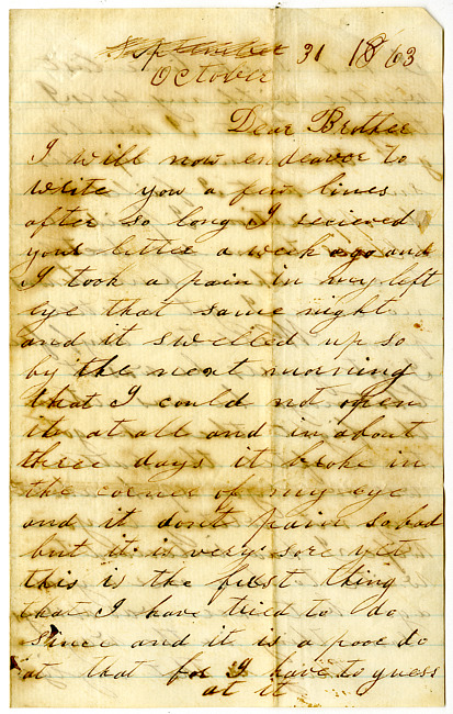 Elisabeth Ditto Letter : October 31, 1863