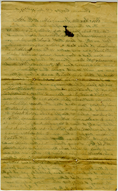 Thomas J. Davis Letter : November 1, 1863