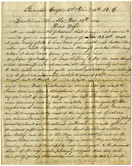 Thomas J. Davis Letter : December 29, 1863