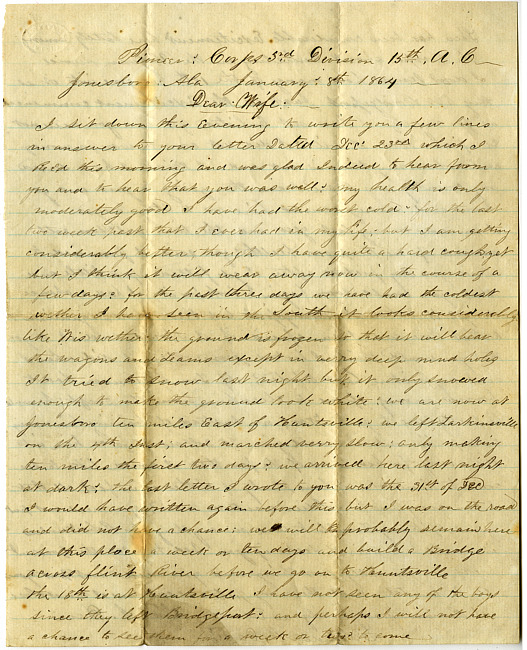 Thomas J. Davis Letter : January 8, 1864