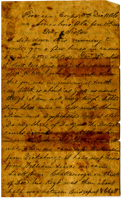 Thomas J. Davis Letter : January 15, 1864