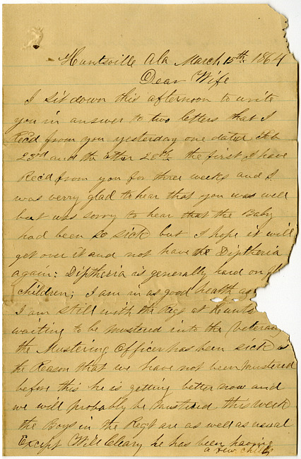 Thomas J. Davis Letter : March 15, 1864