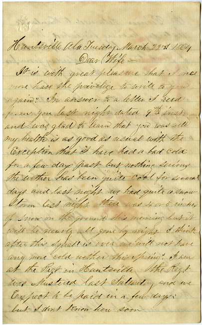 Thomas J. Davis Letter : March 22, 1864