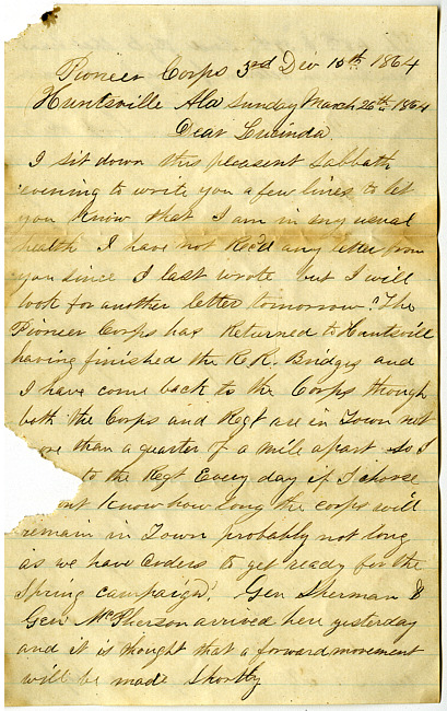 Thomas J. Davis Letter : March 26, 1864