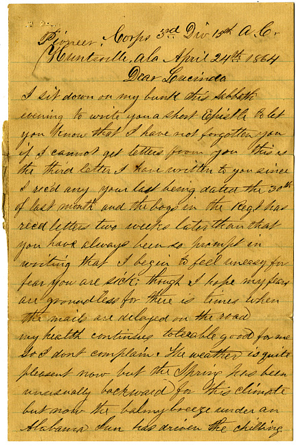 Thomas J. Davis Letter : April 24, 1864