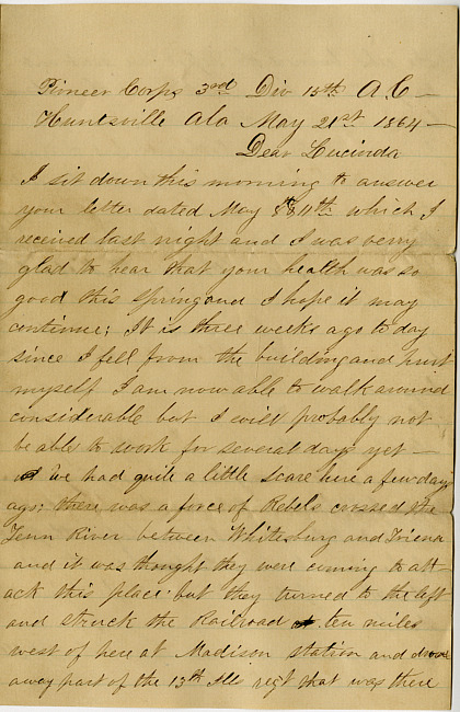 Thomas J. Davis Letter : May 21, 1864