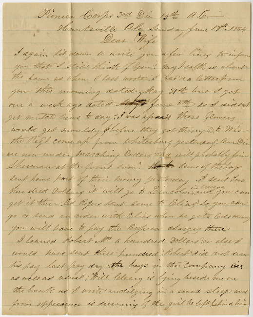 Thomas J. Davis Letter : June 19, 1864
