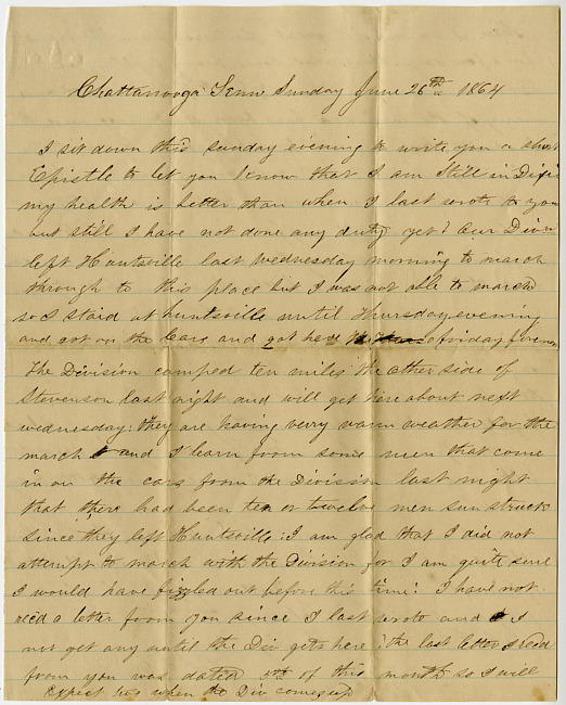 Thomas J. Davis Letter : June 26, 1864