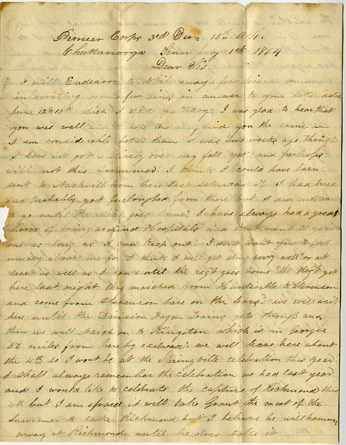 Thomas J. Davis Letter : July 1, 1864