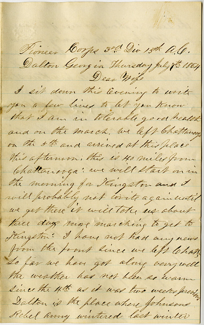Thomas J. Davis Letter : July 7, 1864