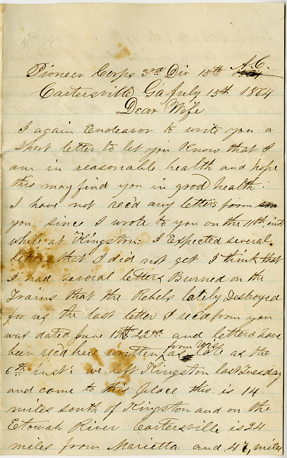 Thomas J. Davis Letter : July 13, 1864