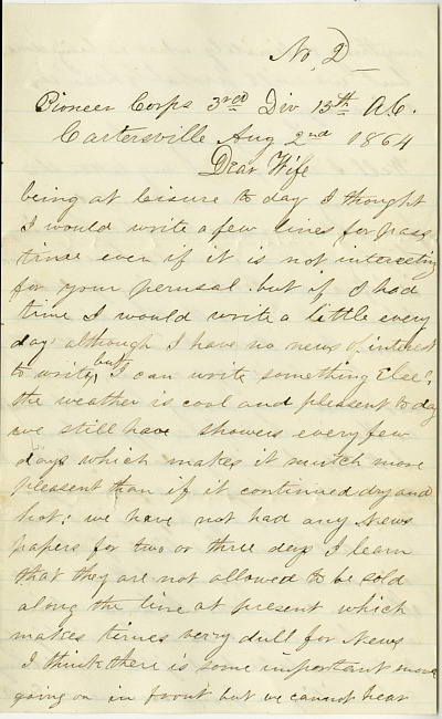 Thomas J. Davis Letter : August 2, 1864