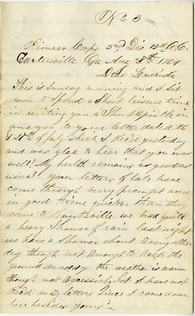 Thomas J. Davis Letter : August 8, 1864
