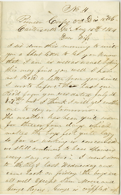 Thomas J. Davis Letter : August 15, 1864