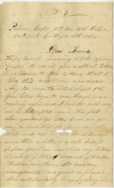Thomas J. Davis Letter : September 15, 1864