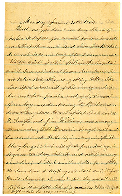 Thomas J. Davis Letter : June 16, 1862