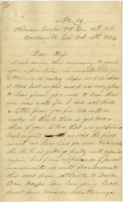 Thomas J. Davis Letter : October 13, 1864