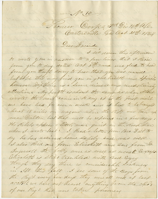 Thomas J. Davis Letter : October 21, 1864