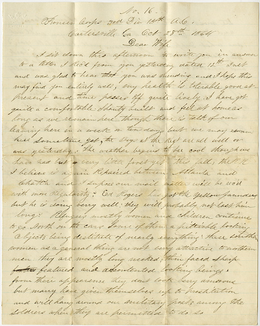 Thomas J. Davis Letter : October 28, 1864