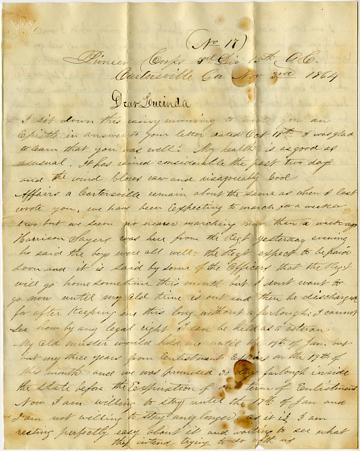 Thomas J. Davis Letter : November 3, 1864