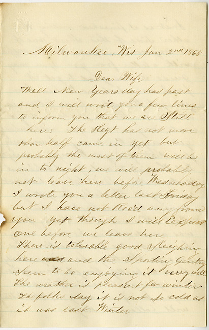 Thomas J. Davis Letter : January 2, 1865