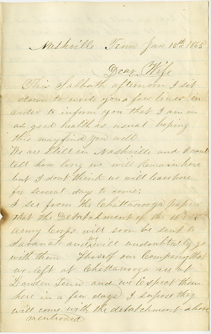 Thomas J. Davis Letter : January 15, 1865