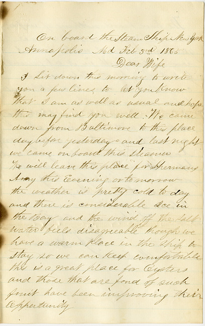 Thomas J. Davis Letter : February 3, 1865