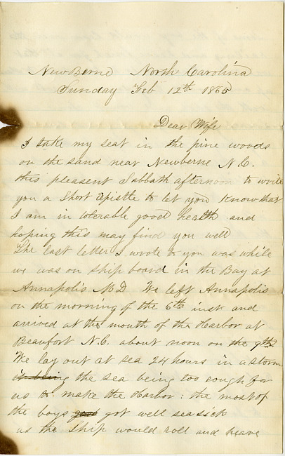 Thomas J. Davis Letter : February 12, 1865