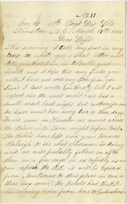 Thomas J. Davis Letter : March 17, 1865