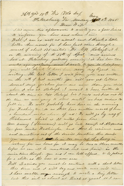 Thomas J. Davis Letter : May 8, 1865