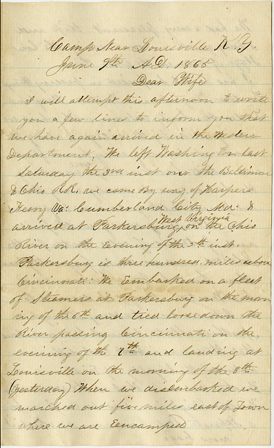 Thomas J. Davis Letter : June 9, 1865
