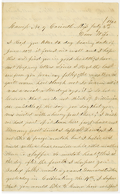 Thomas J. Davis Letter : July 5, 1862