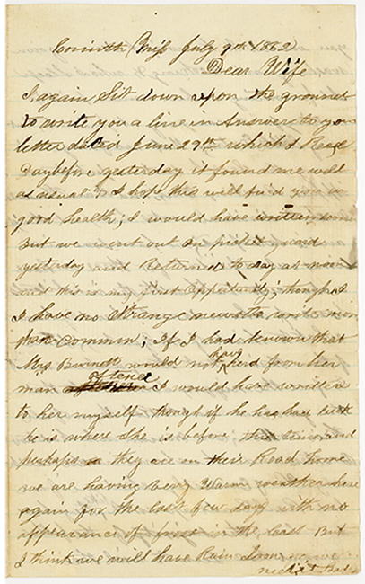 Thomas J. Davis Letter : July 9, 1862