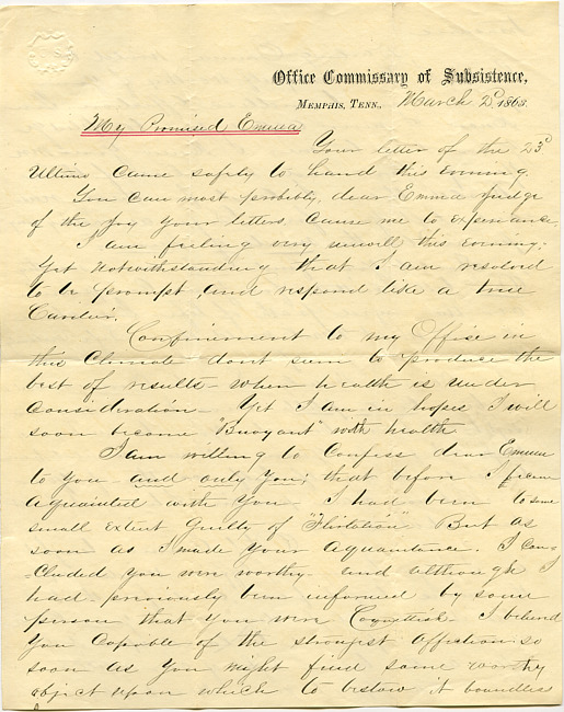 Mark Flower Letter : March 2 1863