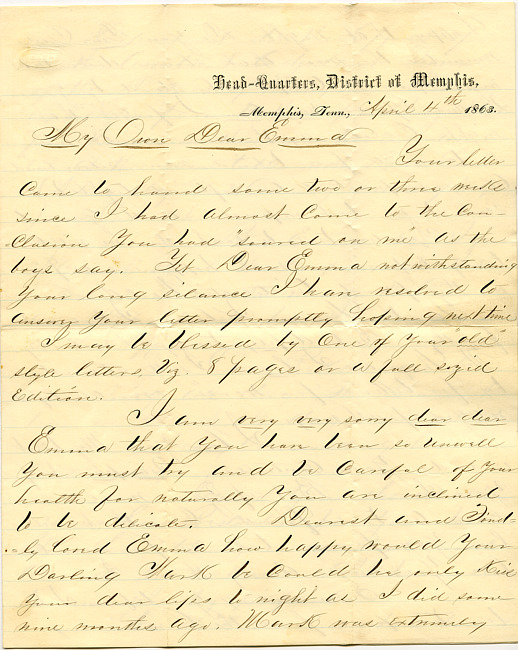 Mark Flower Letter : April 4 1863