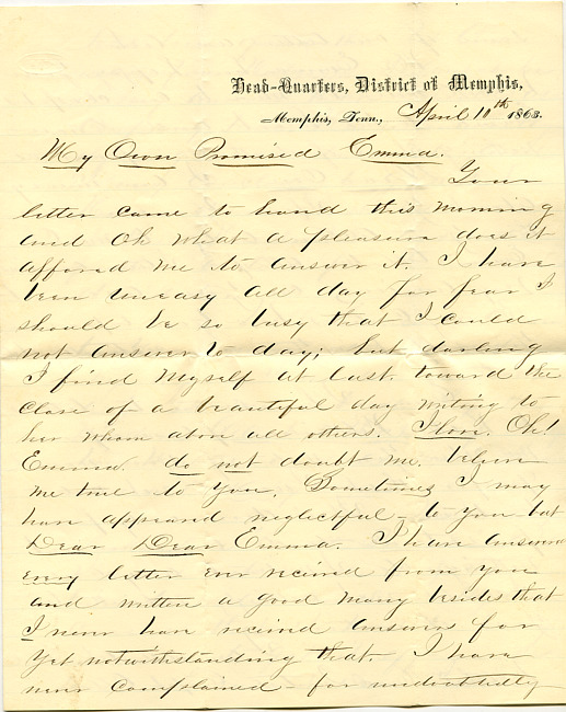 Mark Flower Letter : April 11 1863