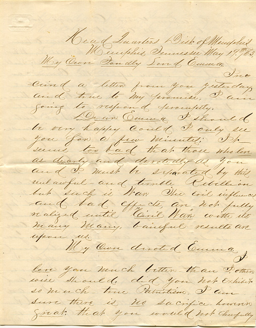 Mark Flower Letter : May 19 1863