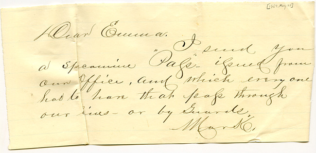 Mark Flower Letter : May 28 1863