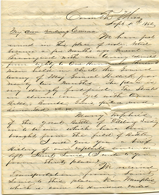 Mark Flower Letter : September 4 1862