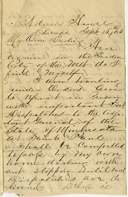 Mark Flower Letter : September 15 1863
