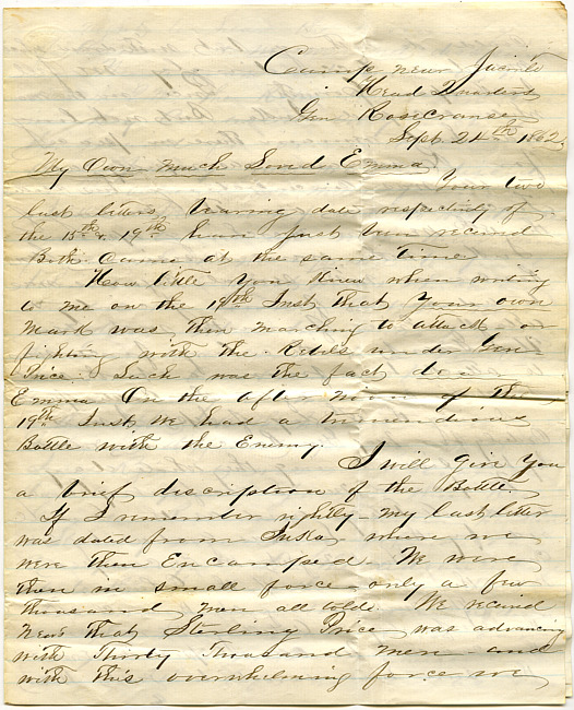 Mark Flower Letter : September 24 1862