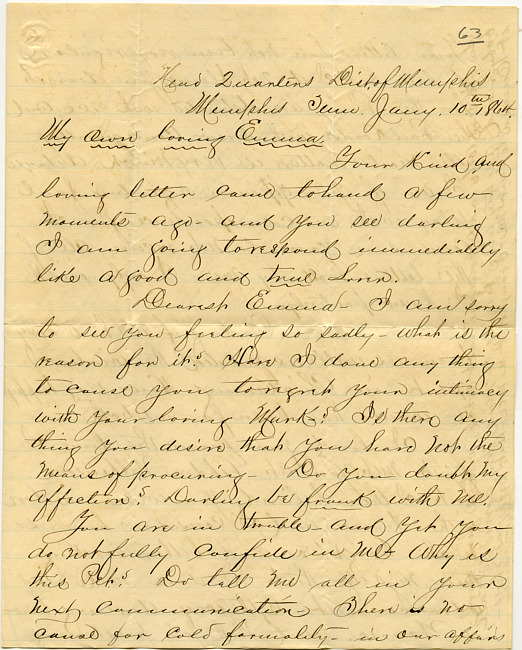 Mark Flower Letter : January 10 1864