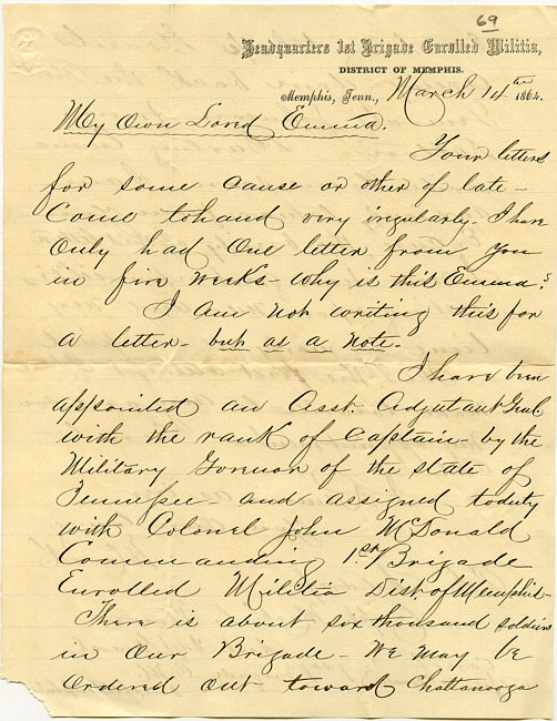 Mark Flower Letter : March 14 1864